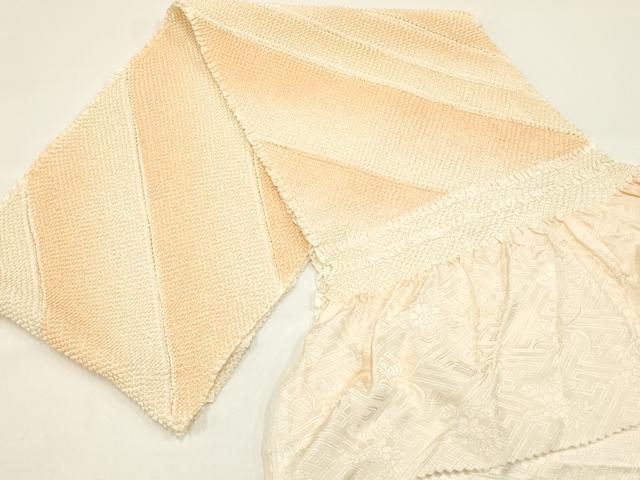 平和屋本店●和装小物 帯締め・帯揚げセット 振袖用 総絞り 斜縞 暈し 金糸 撚り房 逸品 AABC2660ay