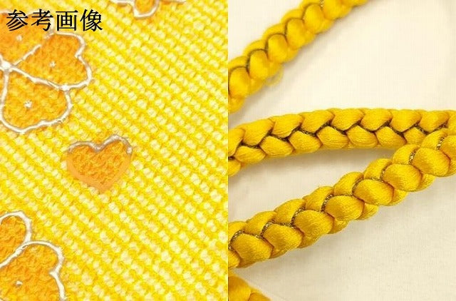 平和屋着物●和装小物　帯締め・帯揚げセット　振袖用　総絞り　舞花文　金糸　銀彩　撚り房　逸品　AABC2667ay