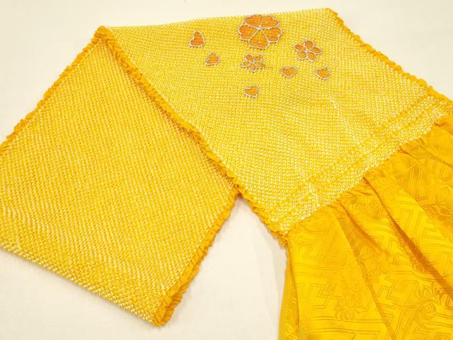 平和屋着物●和装小物　帯締め・帯揚げセット　振袖用　総絞り　舞花文　金糸　銀彩　撚り房　逸品　AABC2667ay