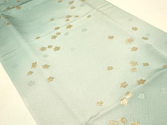 平和屋本店●和装小物　帯締め・帯揚げセット　高麗組 綾出し　舞花文　暈し染め　金糸　正絹　逸品　未使用　AABC2677ay