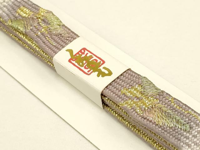 平和屋本店●和装小物 帯締め・帯揚げセット 高麗組 綾出し 破れ色紙花文 暈し染め 金糸 金彩 正絹 逸品 未使用 AABC2678ay