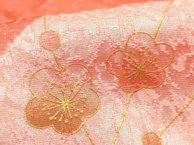 平和屋着物●和装小物 帯締め・帯揚げセット 高麗組 枝梅 暈し 金糸 金彩 正絹 逸品 未使用 AABC2684ay