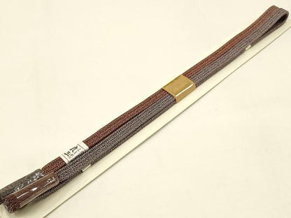 平和屋本店●和装小物 帯締め・帯揚げセット 近江志賀の里 創作 良三 流水市松地紋 暈し染め 逸品 未使用 AABC2763ay