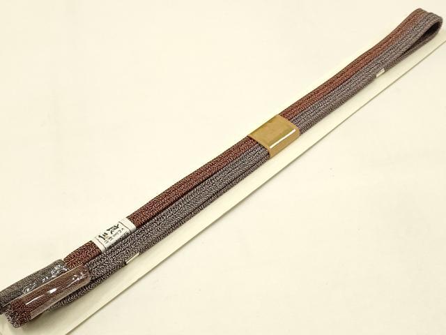 平和屋本店●和装小物 帯締め・帯揚げセット 近江志賀の里 創作 良三 流水市松地紋 暈し染め 逸品 未使用 AABC2763ay