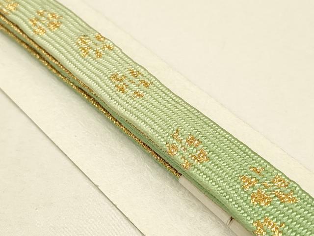 平和屋本店●和装小物 帯締め・帯揚げセット 高麗組 綾出し 霞花文 暈し染め 金糸 逸品 未使用 AABC2774ay