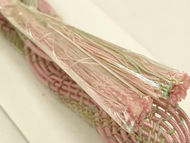 平和屋本店＊夏物 和装小物 帯締め・帯揚げセット 平組 雪輪 金彩 正絹 逸品 未使用 AABC2779ay