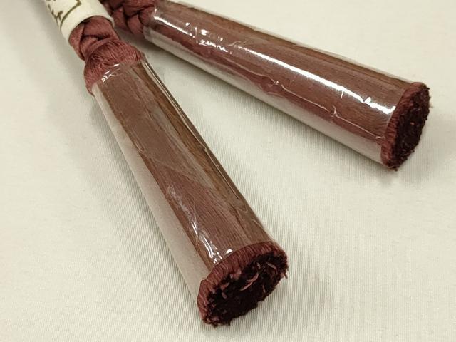 平和屋本店●和装小物 帯締め・帯揚げセット 丸組 杢目地紋 暈し染め 逸品 未使用 AABC2781ay