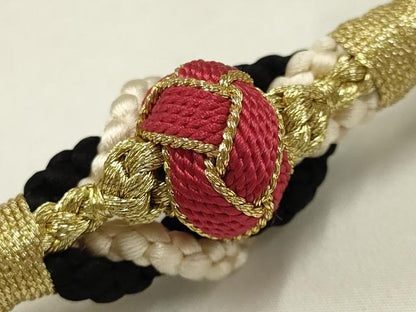 平和屋着物●和装小物　振袖用帯締め　装飾　つまみ細工　ラインストーン　あわじ玉　金糸　逸品　AABC2792ay