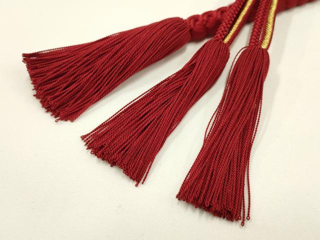 平和屋着物●和装小物　振袖用帯締め　装飾　ちりめん細工　ビーズ　金糸　撚り房　逸品　AABC2799ay