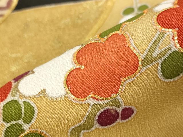平和屋着物■豪華黒留袖　駒刺繍　色紙草花文　金彩　正絹　逸品　AABC2870st