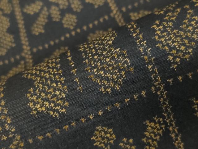 平和屋着物■上質な紬　格子花文　正絹　逸品　AABC2936st