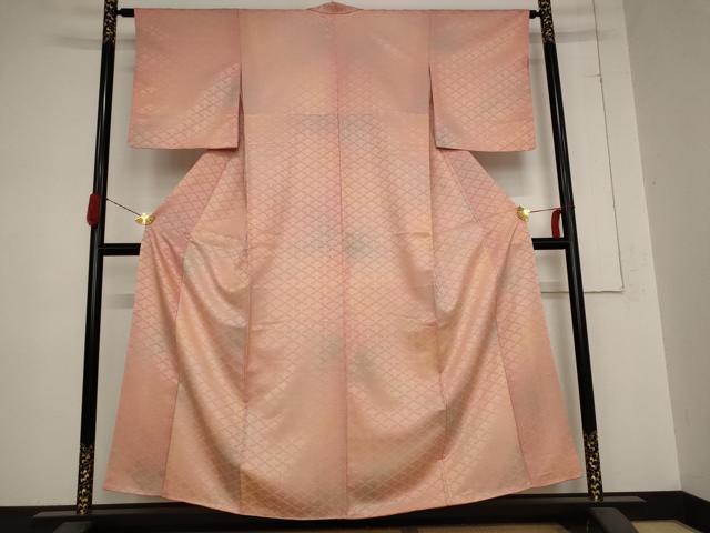 平和屋着物■小紋　花青海波　暈し染め　洗える着物　AABC2949st