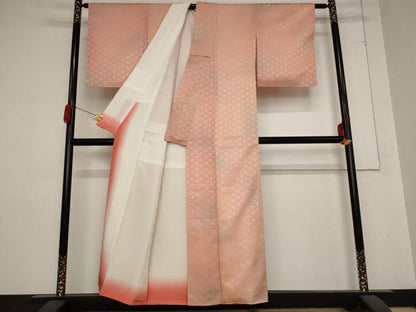 平和屋着物■小紋　花青海波　暈し染め　洗える着物　AABC2949st