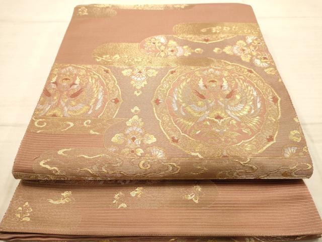 平和屋着物◎六通柄袋帯　龍と鳳凰　金銀糸　正絹　逸品　AABC3050dt