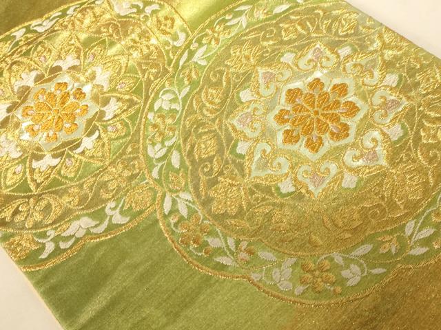 平和屋着物◎六通柄袋帯　正倉院花文　金銀糸　正絹　逸品　AABC3064dt