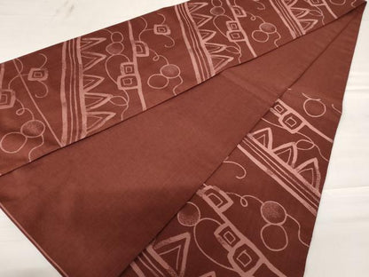 平和屋着物◎六通柄袋帯　紬地　幾何学文様　正絹　逸品　AABC3079dt