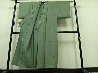 平和屋着物▽上質な小紋 単衣 作家物 佐武郎 草花文 正絹 逸品 AABC3163jh