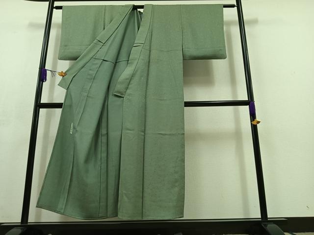 平和屋着物▽上質な小紋 単衣 作家物 佐武郎 草花文 正絹 逸品 AABC3163jh