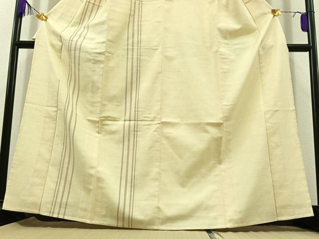 平和屋着物▽訪問着　単衣　紬地　縞　正絹　逸品　AABC3164jh