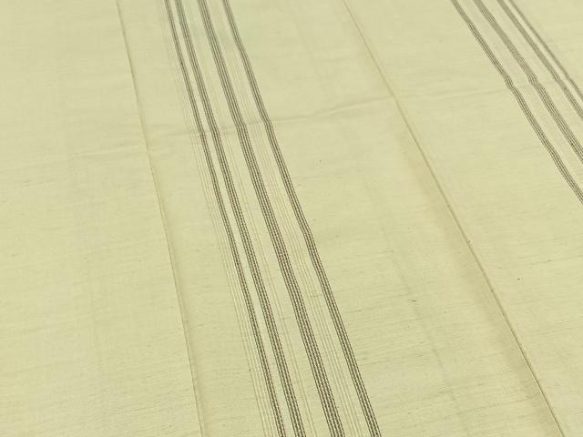 平和屋着物▽訪問着　単衣　紬地　縞　正絹　逸品　AABC3164jh