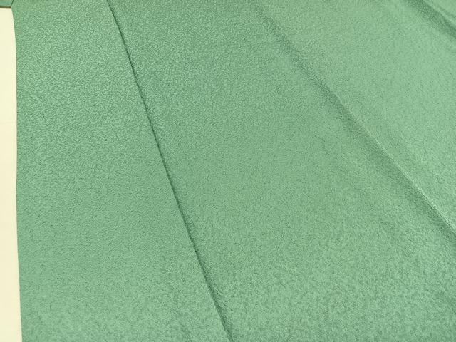 平和屋着物▽上質な色無地 単衣 青竹色 正絹 逸品 AABC3165jh