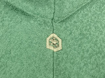 平和屋着物▽上質な色無地 単衣 青竹色 正絹 逸品 AABC3165jh