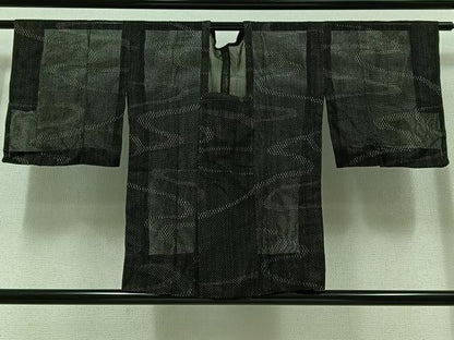 平和屋着物▽道行コート スリーシーズン 春夏秋 塵除け 流水文 正絹 逸品 AABC3168jh