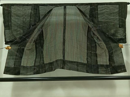 平和屋着物▽道行コート スリーシーズン 春夏秋 塵除け 流水文 正絹 逸品 AABC3168jh