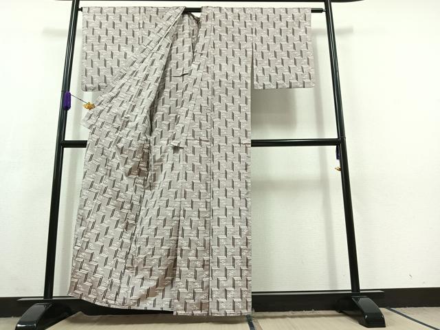 平和屋着物▽本場琉球絣 単衣 紬 正絹 逸品 AABC3171jh