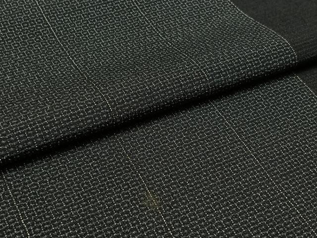 平和屋着物▽本塩沢 単衣 110亀甲 間道 正絹 逸品 AABC3173jh