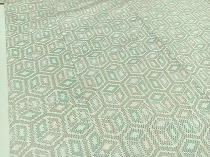 平和屋着物▽本場大島紬 白大島 単衣 亀甲文様 正絹 逸品 AABC3175jh