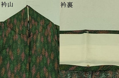 平和屋着物▽上質な小紋 単衣 樹林文 正絹 逸品 AABC3179jh