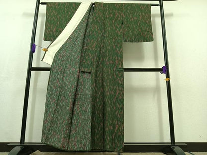 平和屋着物▽上質な小紋 単衣 樹林文 正絹 逸品 AABC3179jh