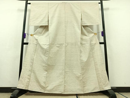 平和屋着物▽上質な紬 単衣 蚊絣 正絹 逸品 AABC3181jh