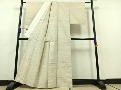 平和屋着物▽上質な紬 単衣 蚊絣 正絹 逸品 AABC3181jh
