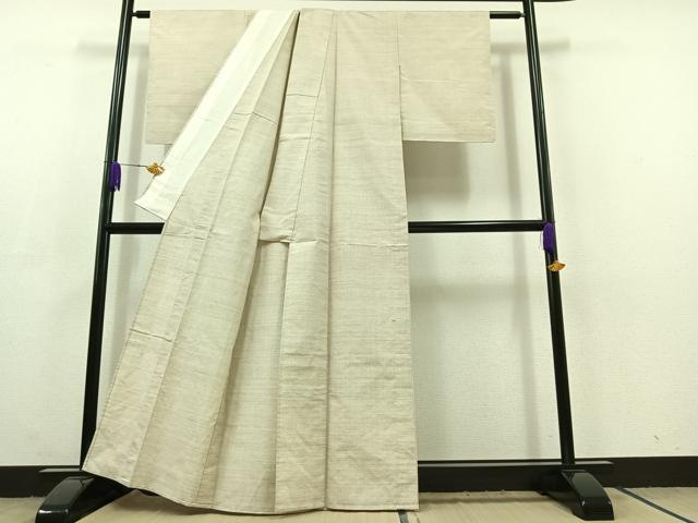 平和屋着物▽上質な紬 単衣 蚊絣 正絹 逸品 AABC3181jh