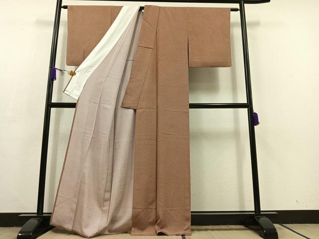 平和屋着物▽江戸小紋 単衣 幾何学文様 正絹 逸品 AABC3182jh