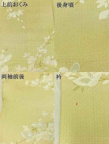 平和屋着物▽上質な小紋　単衣　枝花文　正絹　逸品　AABC3183jh