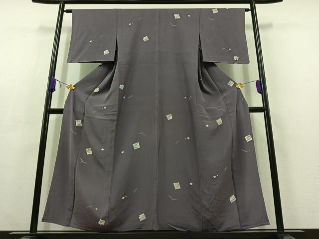 平和屋着物▽上質な小紋 単衣 吹き寄せ文 正絹 逸品 AABC3185jh