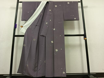 平和屋着物▽上質な小紋 単衣 吹き寄せ文 正絹 逸品 AABC3185jh