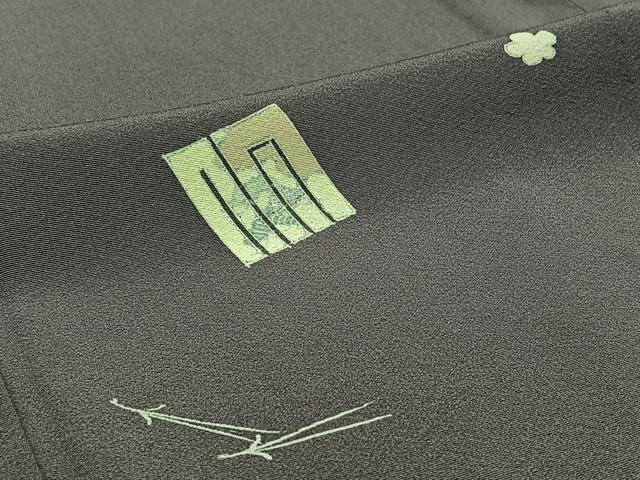 平和屋着物▽上質な小紋 単衣 吹き寄せ文 正絹 逸品 AABC3185jh