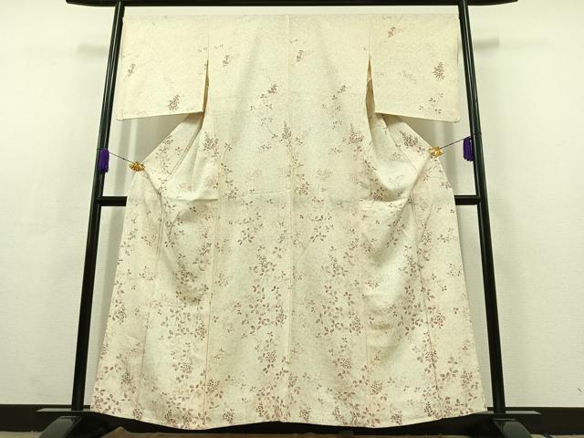 平和屋着物▽訪問着 単衣 草花文 正絹 逸品 AABC3187jh