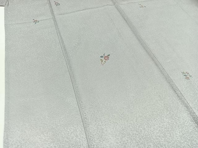 平和屋着物▽友禅作家の巨匠 浅井青仁 小紋 単衣 草花文 正絹 逸品 AABC3189jh