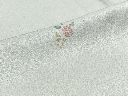 平和屋着物▽友禅作家の巨匠 浅井青仁 小紋 単衣 草花文 正絹 逸品 AABC3189jh