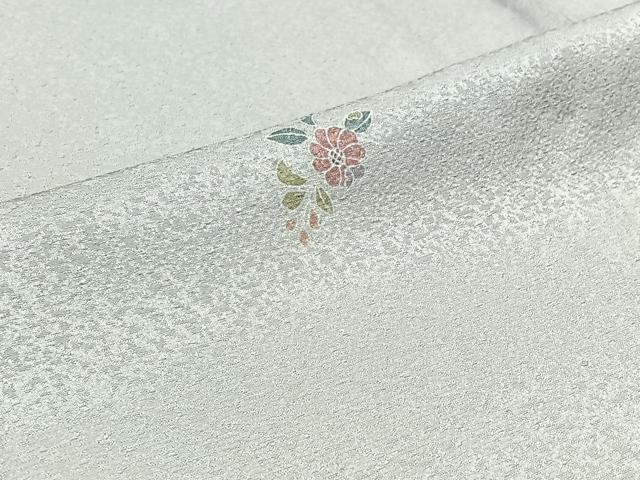 平和屋着物▽友禅作家の巨匠 浅井青仁 小紋 単衣 草花文 正絹 逸品 AABC3189jh