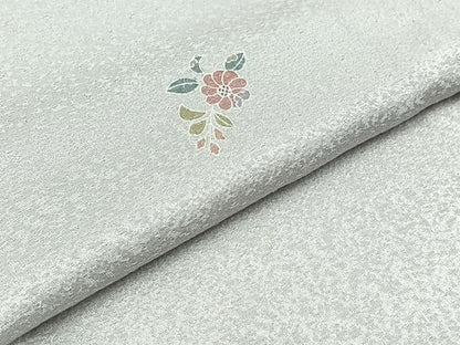 平和屋着物▽友禅作家の巨匠 浅井青仁 小紋 単衣 草花文 正絹 逸品 AABC3189jh
