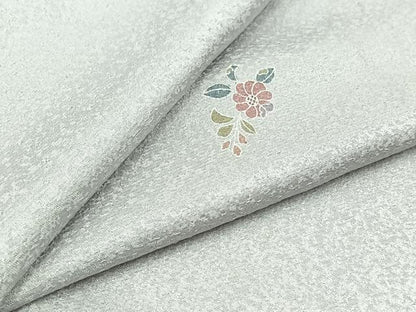 平和屋着物▽友禅作家の巨匠 浅井青仁 小紋 単衣 草花文 正絹 逸品 AABC3189jh