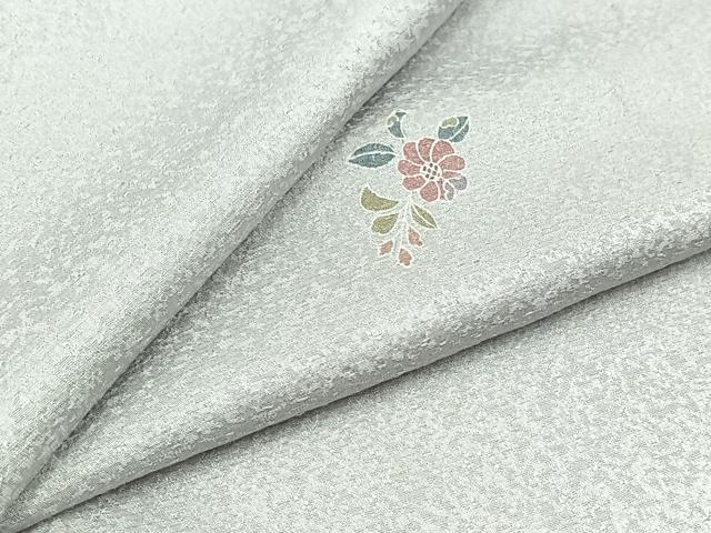 平和屋着物▽友禅作家の巨匠 浅井青仁 小紋 単衣 草花文 正絹 逸品 AABC3189jh