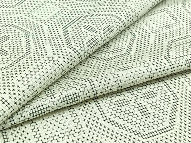 平和屋着物▽上質な紬　単衣　蜀江花文　正絹　逸品　AABC3191jh