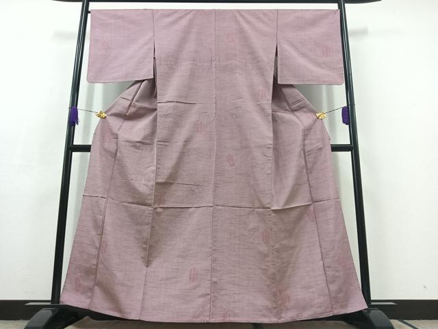 平和屋着物▽上質な紬 単衣 亀甲文 正絹 逸品 AABC3193jh